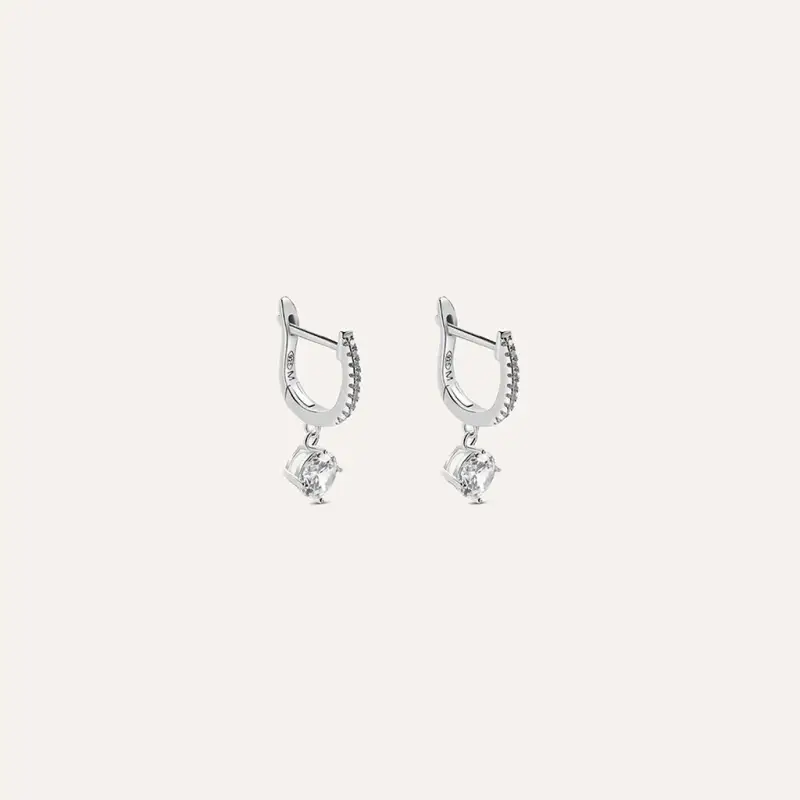 Orecchini Lobo Silver Elegance Argento Rodiato Cubic Zirconia