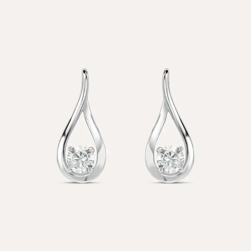 Orecchini Lobo Silver Elegance Argento Rodiato Cubic Zirconia