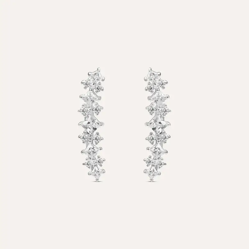 Orecchini Lobo Silver Elegance Argento Rodiato Cubic Zirconia