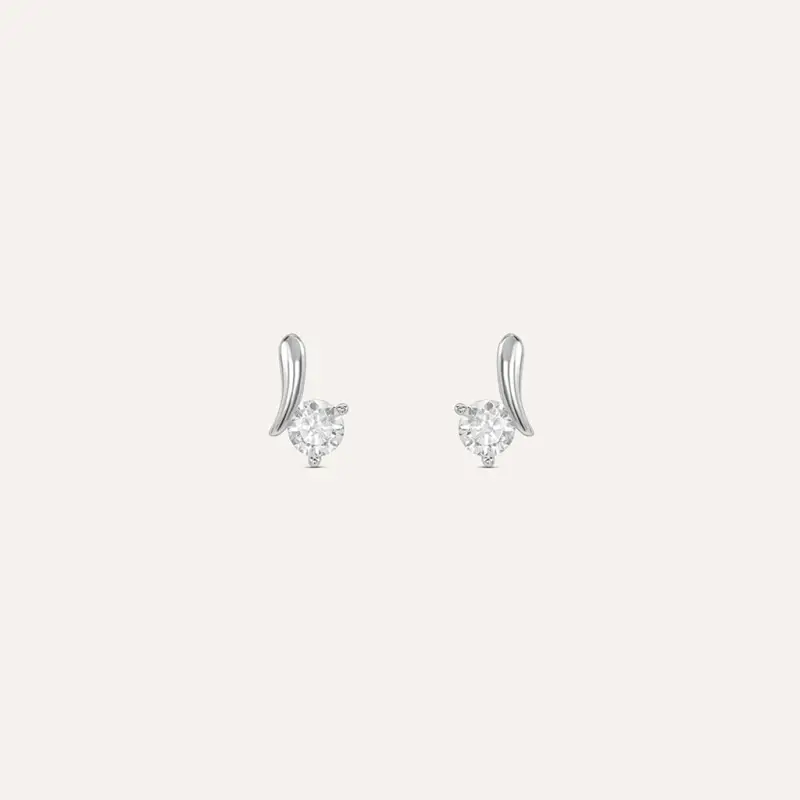 Orecchini Lobo Silver Elegance Argento Rodiato Cubic Zirconia