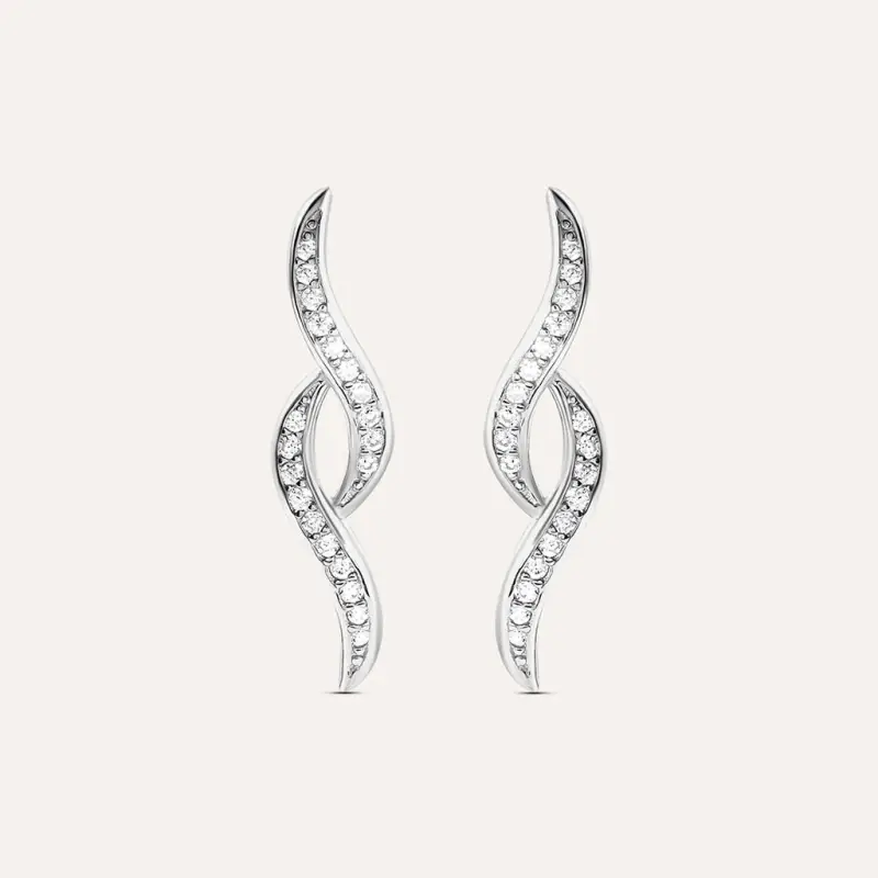 Orecchini Lobo Silver Shine Argento Rodiato Cubic Zirconia