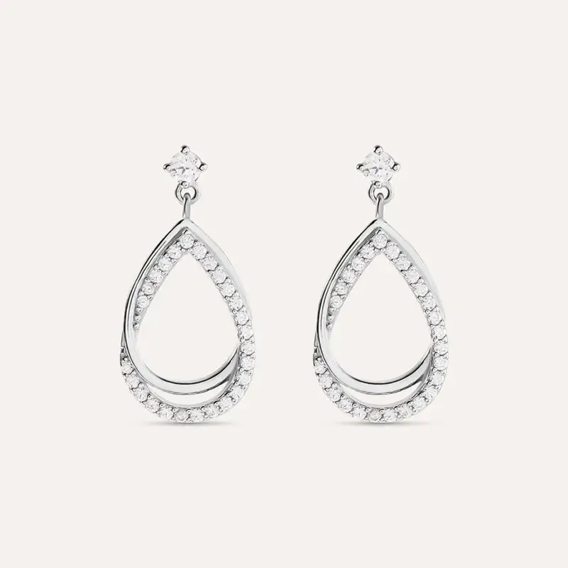 Orecchini Lobo Silver Shine Argento Rodiato Cubic Zirconia