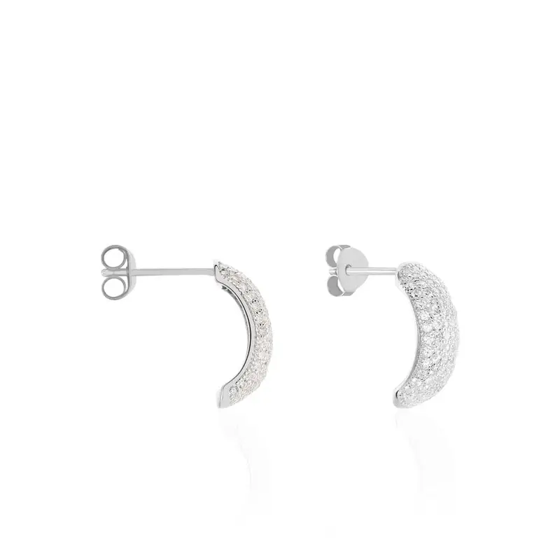 Orecchini Lobo Silver Shine Argento Rodiato Cubic Zirconia