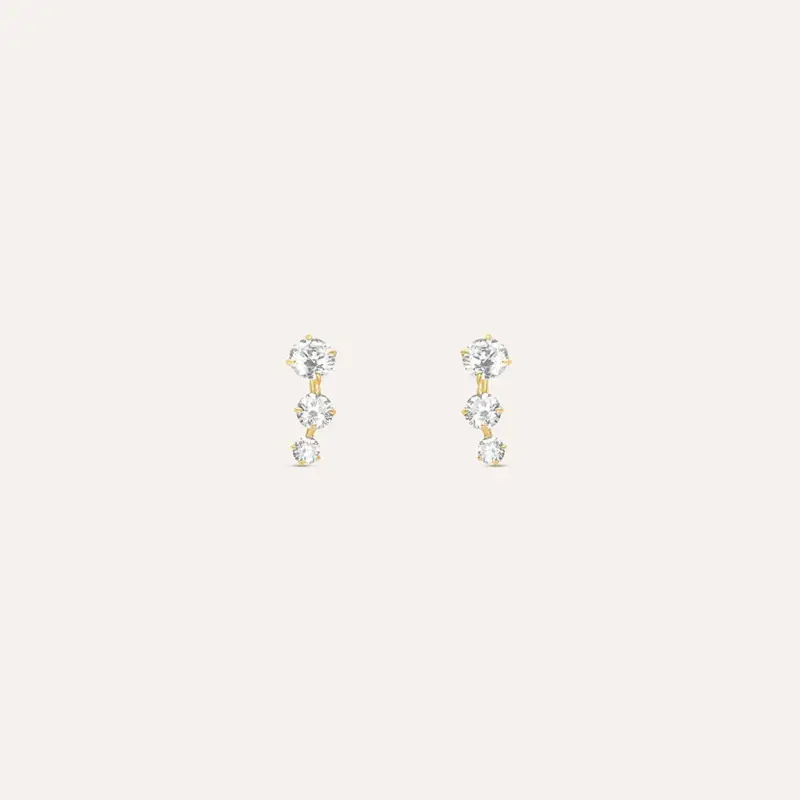 Orecchini Lobo Trilogy Bon Ton Oro Giallo Cubic Zirconia