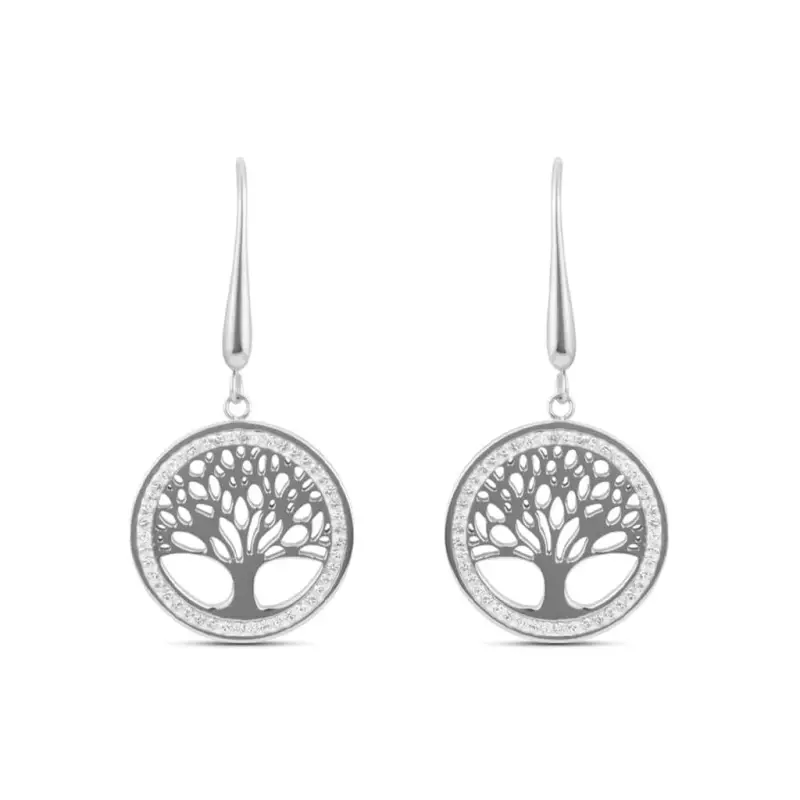 Orecchini Pendenti Aura Acciaio Cristallo