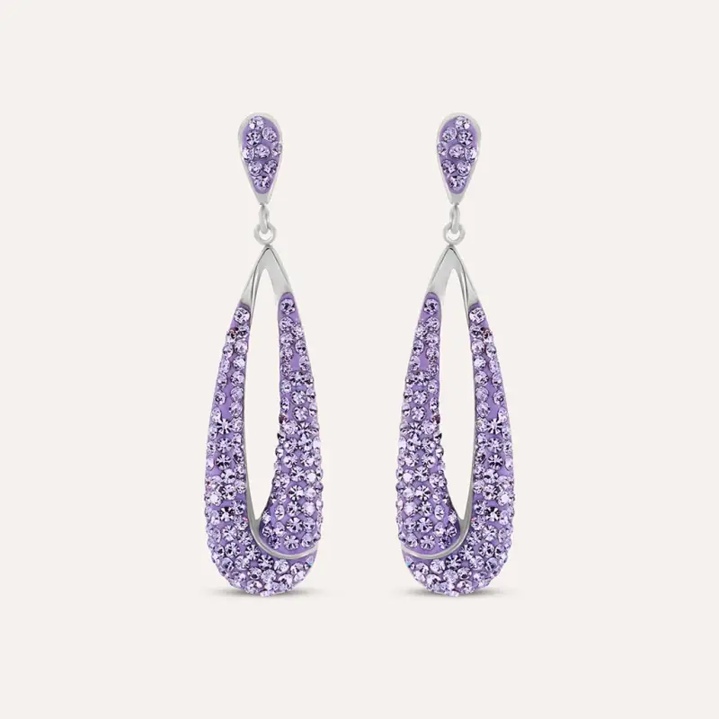 Orecchini Pendenti Aura Acciaio Cristallo