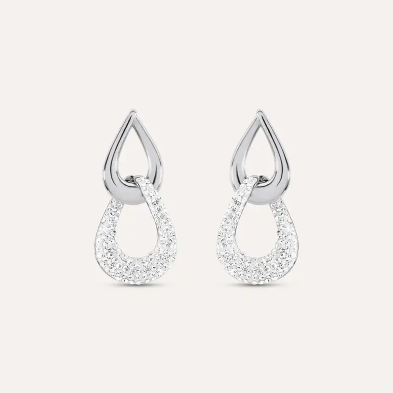 Orecchini Pendenti Aura Acciaio Cristallo