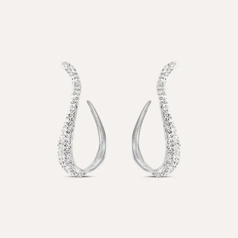 Orecchini Pendenti Aura Acciaio Cristallo