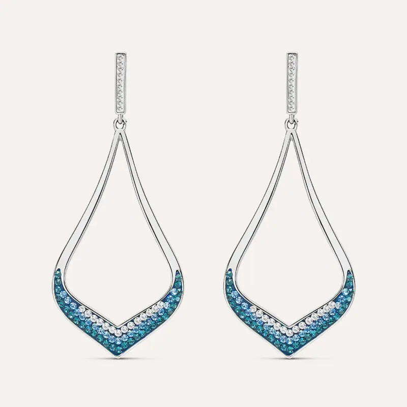 Orecchini Pendenti Aura Acciaio Cristallo