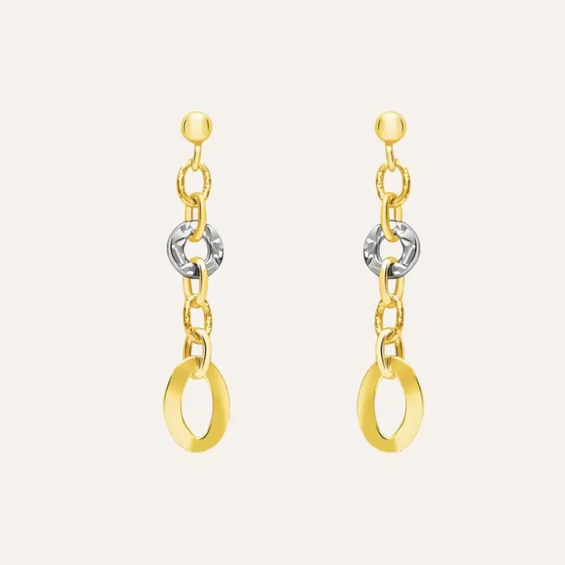 Orecchini Pendenti Beverly Oro Bicolore