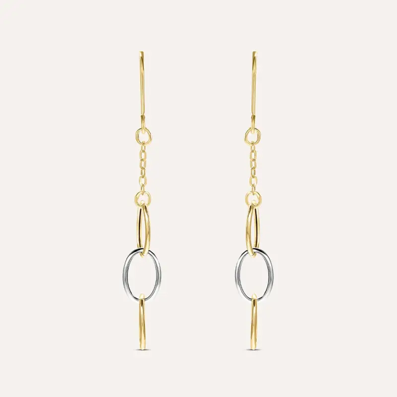 Orecchini Pendenti Beverly Oro Bicolore
