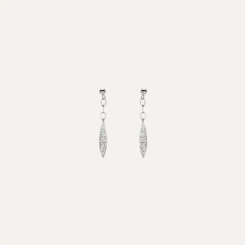 Orecchini Pendenti Christelle Oro Bianco Cristallo