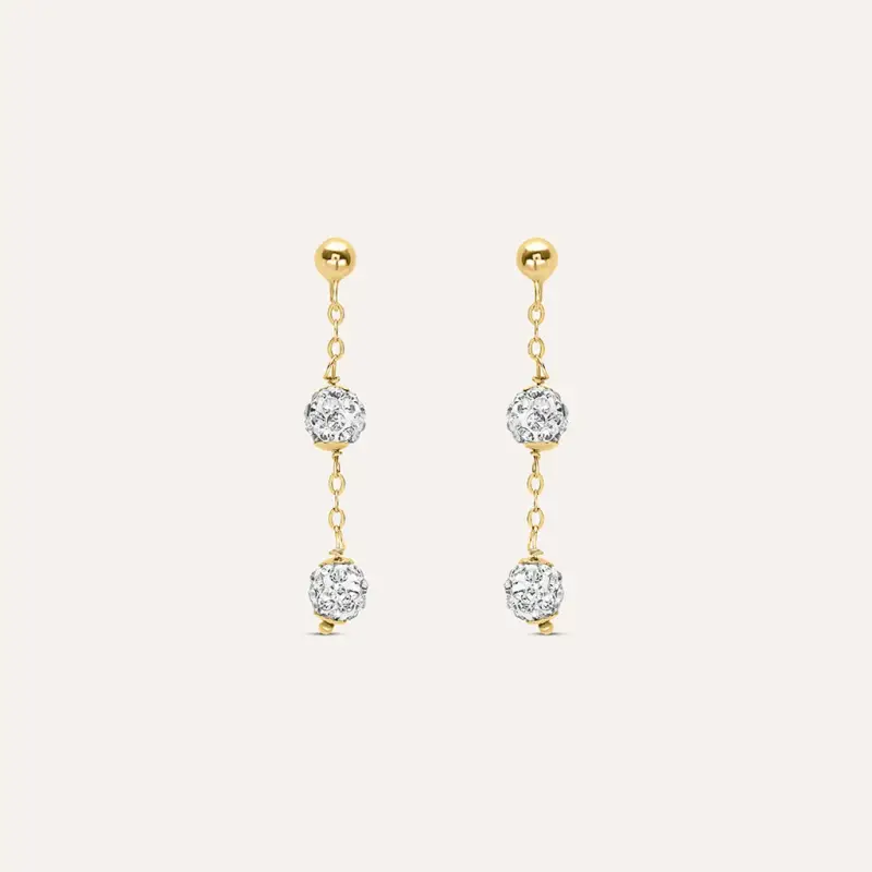 Orecchini Pendenti Christelle Oro Giallo Cristallo