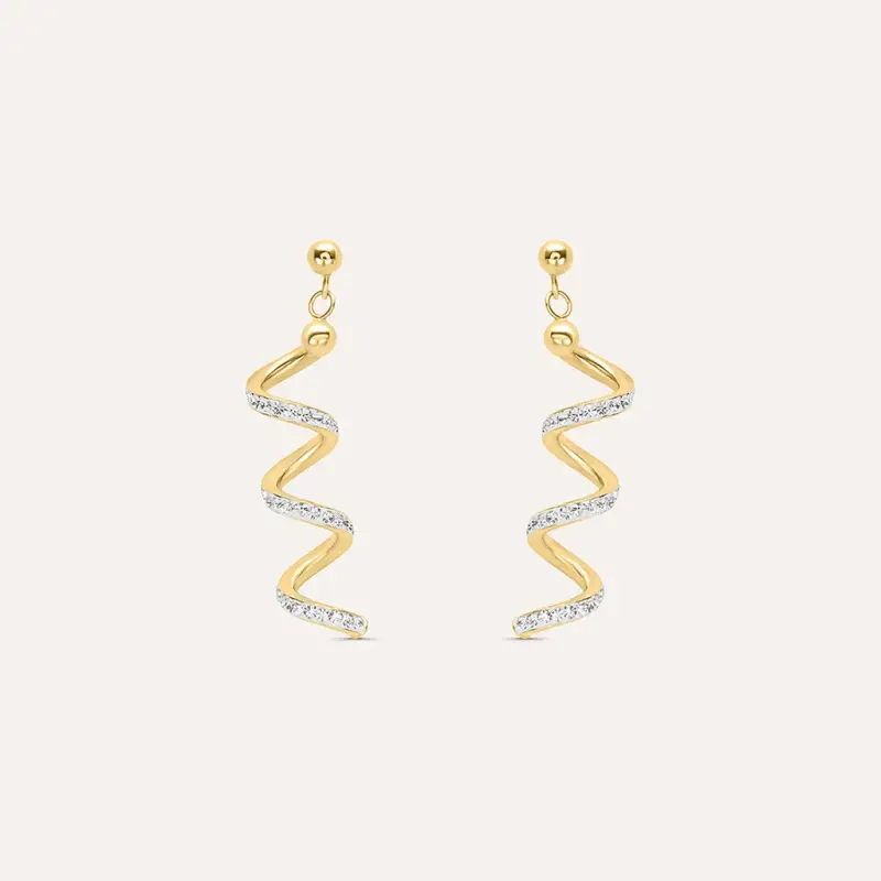 Orecchini Pendenti Christelle Oro Giallo Cristallo