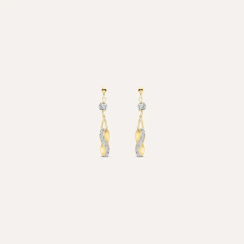 Orecchini Pendenti Christelle Oro Giallo Cristallo