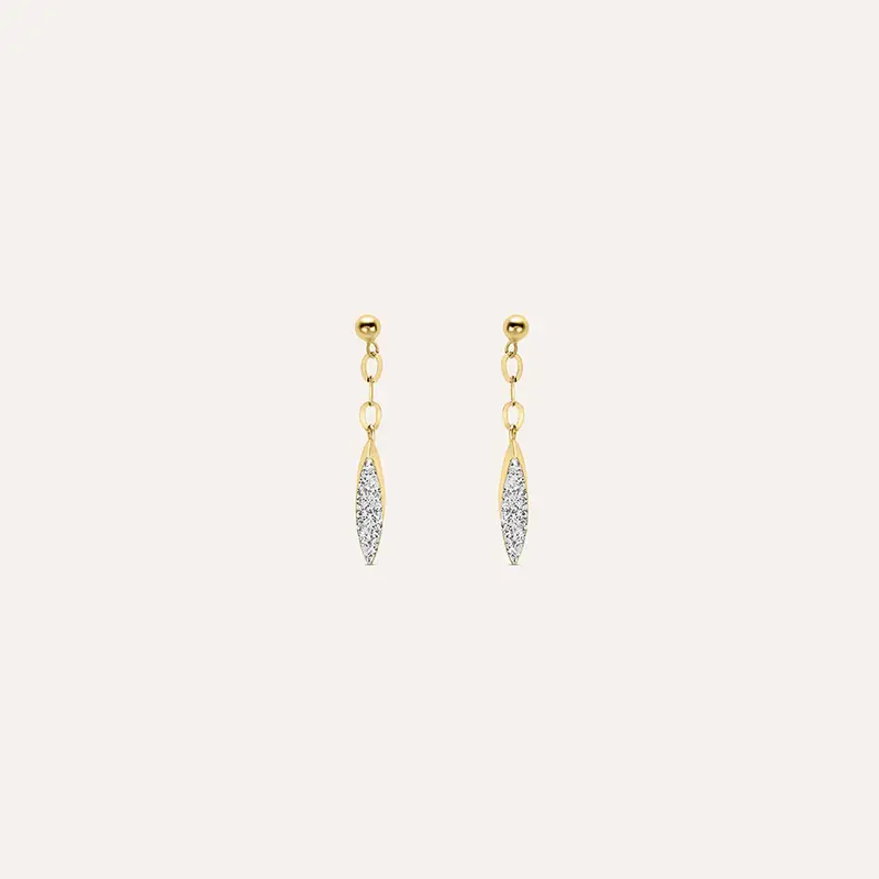 Orecchini Pendenti Christelle Oro Giallo Cristallo