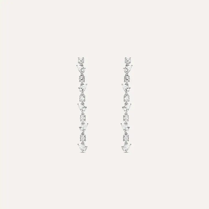 Orecchini Pendenti Claire Oro Bianco Cubic Zirconia