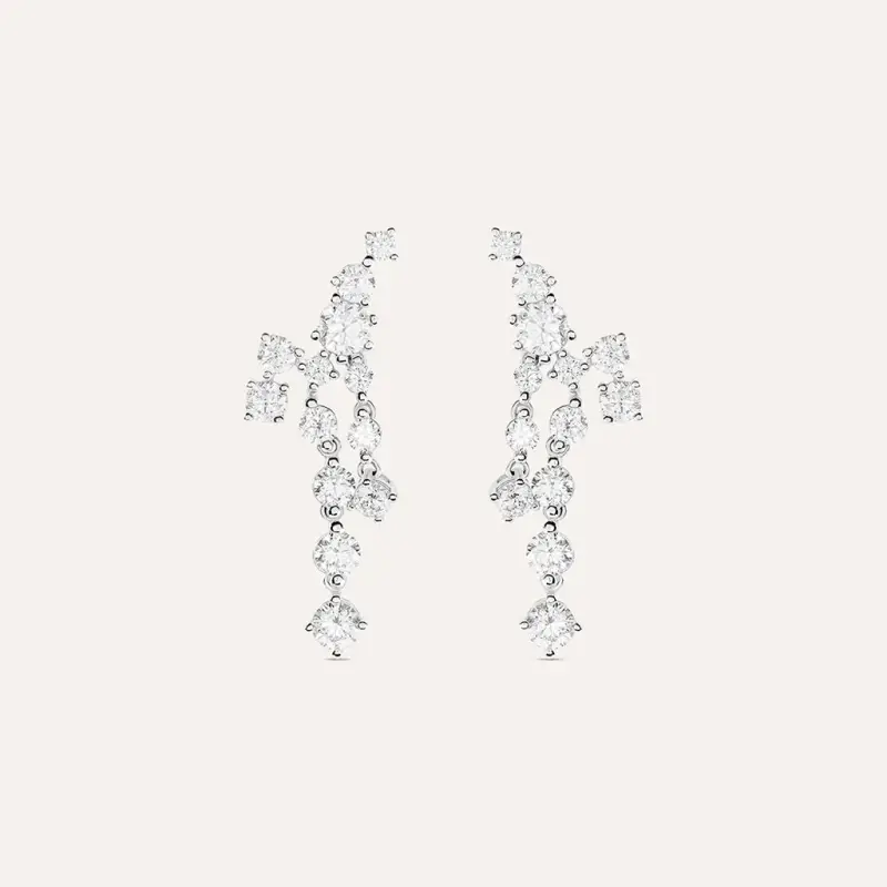 Orecchini Pendenti Claire Oro Bianco Cubic Zirconia