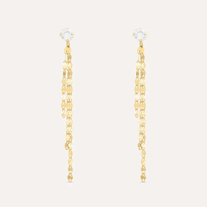 Orecchini Pendenti Claire Oro Giallo Cubic Zirconia