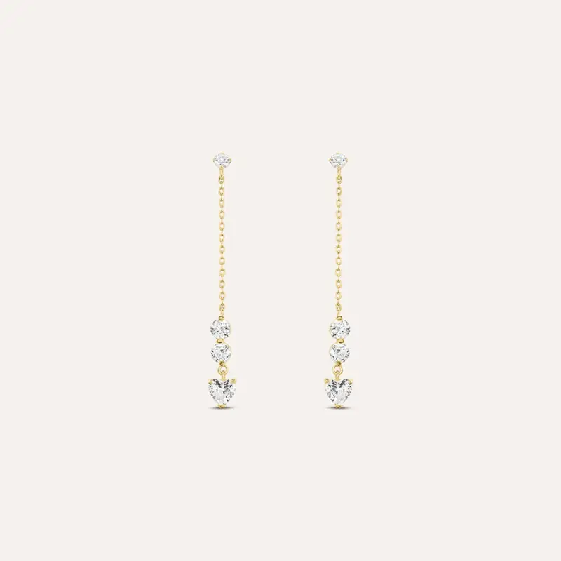 Orecchini Pendenti Claire Oro Giallo Cubic Zirconia