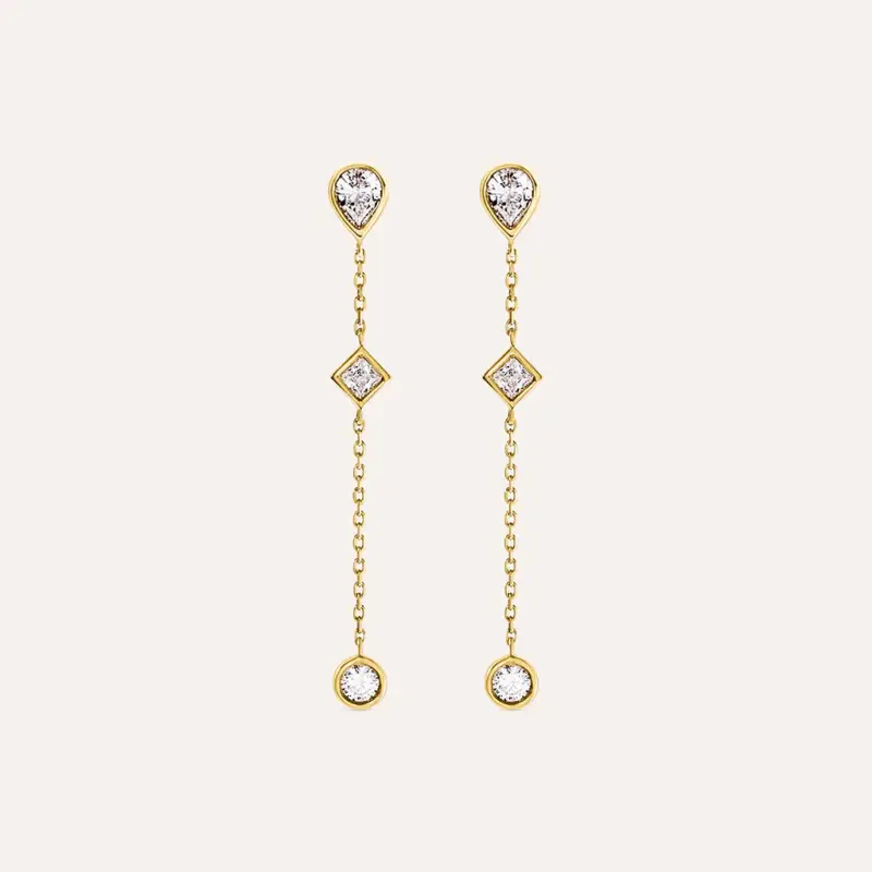 Orecchini Pendenti Claire Oro Giallo Cubic Zirconia