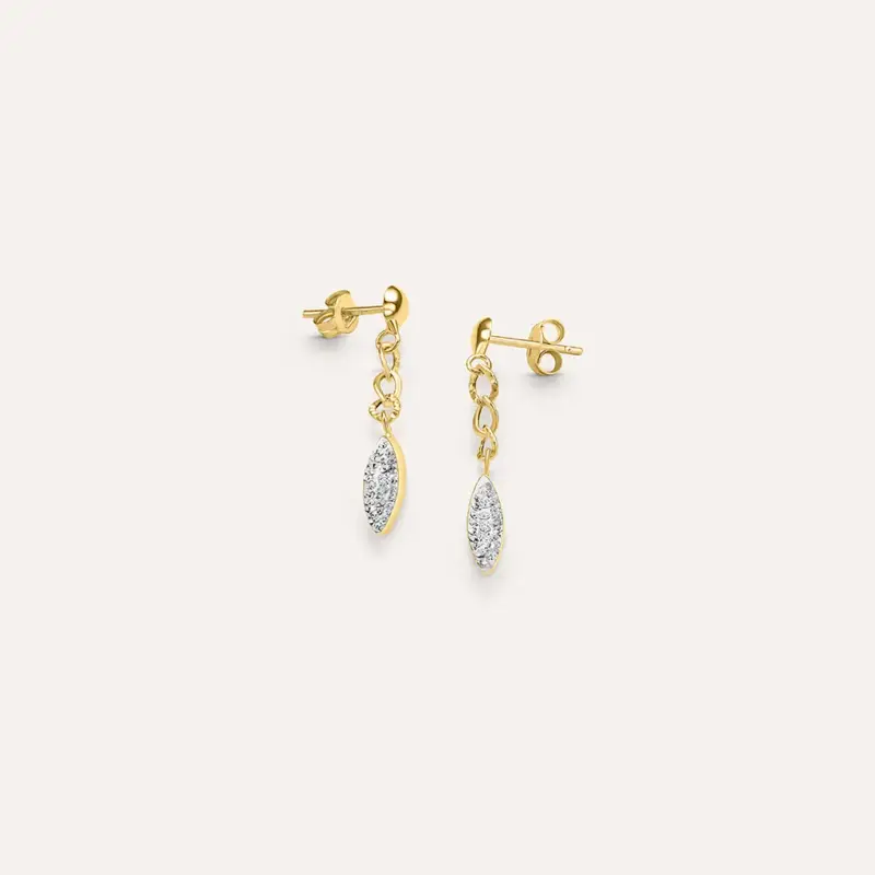 Orecchini Pendenti Crystal Gold Oro Giallo Cristallo miniatura 2