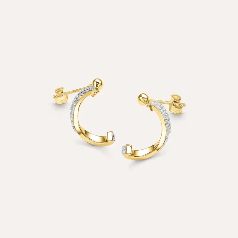 Orecchini Pendenti Crystal Gold Oro Giallo Cristallo miniatura 2