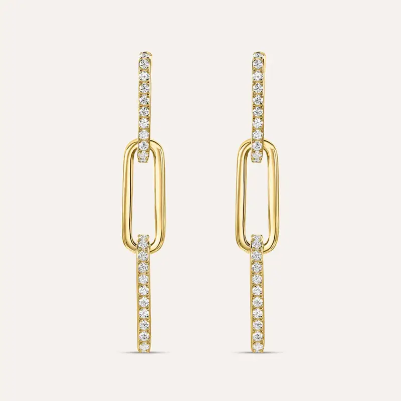 Orecchini Pendenti Diamade Glam Oro Giallo Diamante Lab-Grown