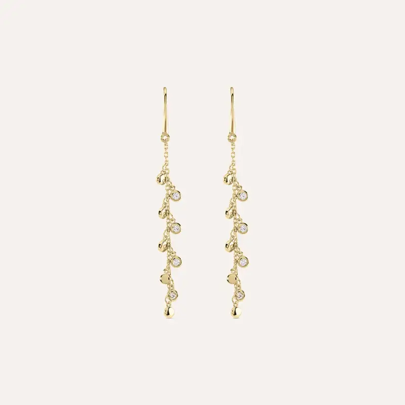 Orecchini Pendenti Golden Dream Placcato Oro Giallo Cubic Zirconia