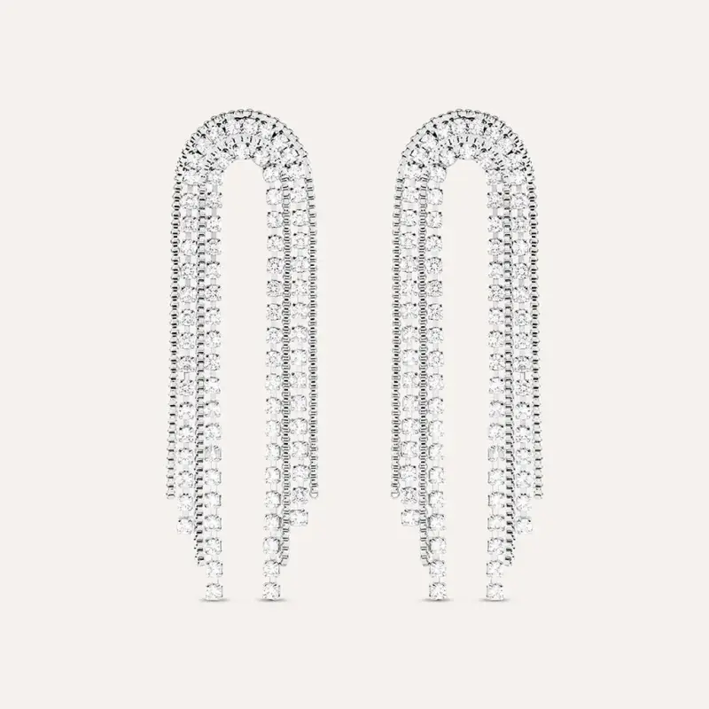 Orecchini Pendenti Romantic Shine Ottone Cristallo