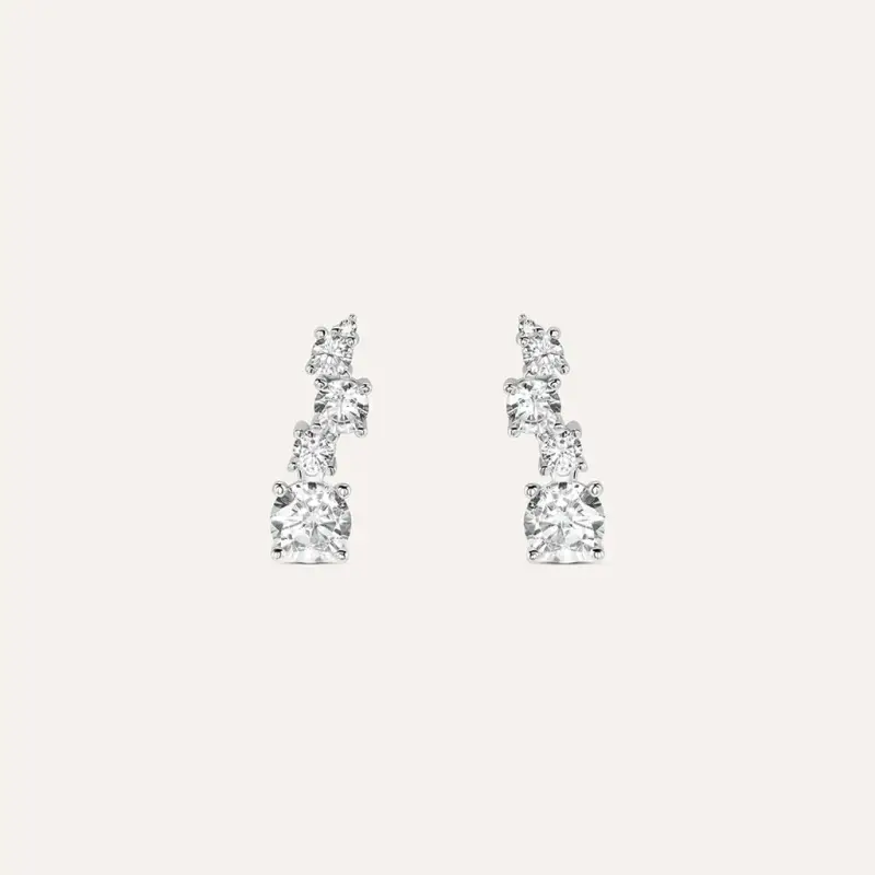 Orecchini Pendenti Silver Elegance Argento Rodiato Cubic Zirconia