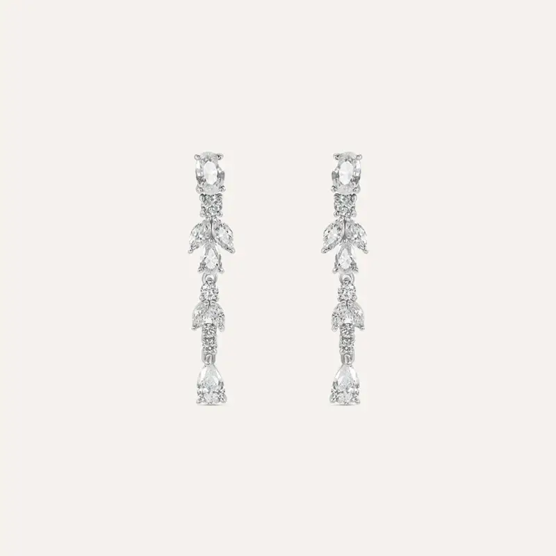 Orecchini Pendenti Silver Elegance Argento Rodiato Cubic Zirconia