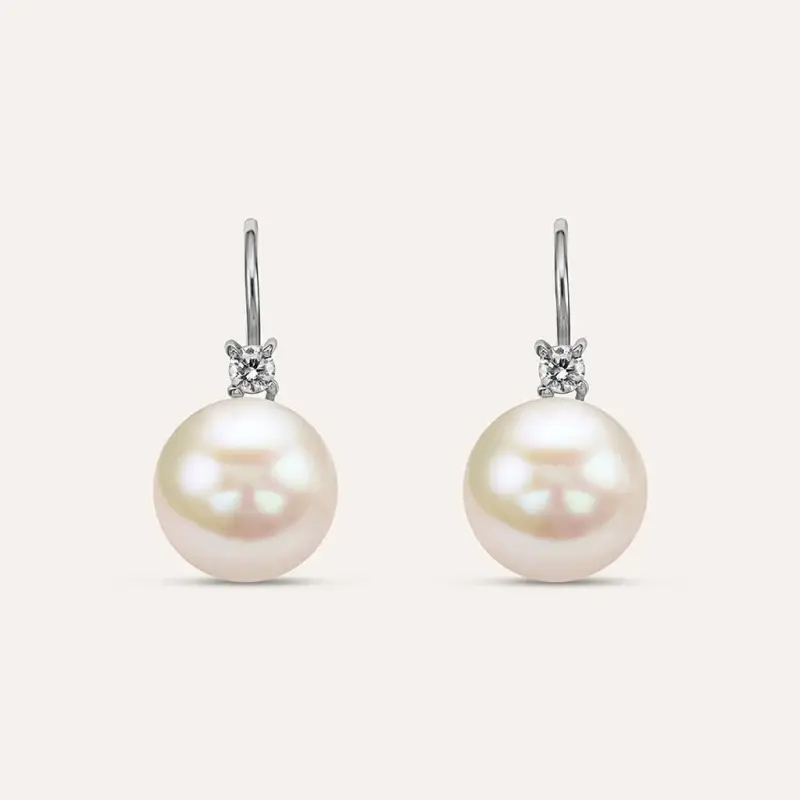 Orecchini Pendenti Silver Pearls Argento Rodiato Perla sintentica Cubic Zirconia