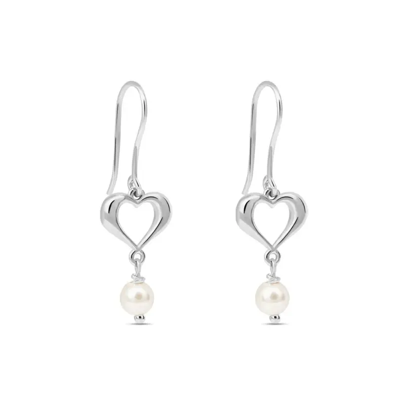 Orecchini Pendenti Silver Pearls Argento Rodiato Perla sintentica