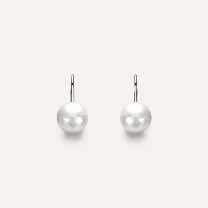 Orecchini Pendenti Silver Pearls Argento Rodiato Perla sintentica