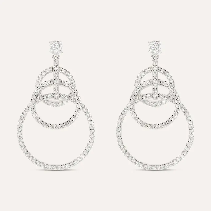 Orecchini Pendenti Silver Shine Argento Rodiato Cubic Zirconia