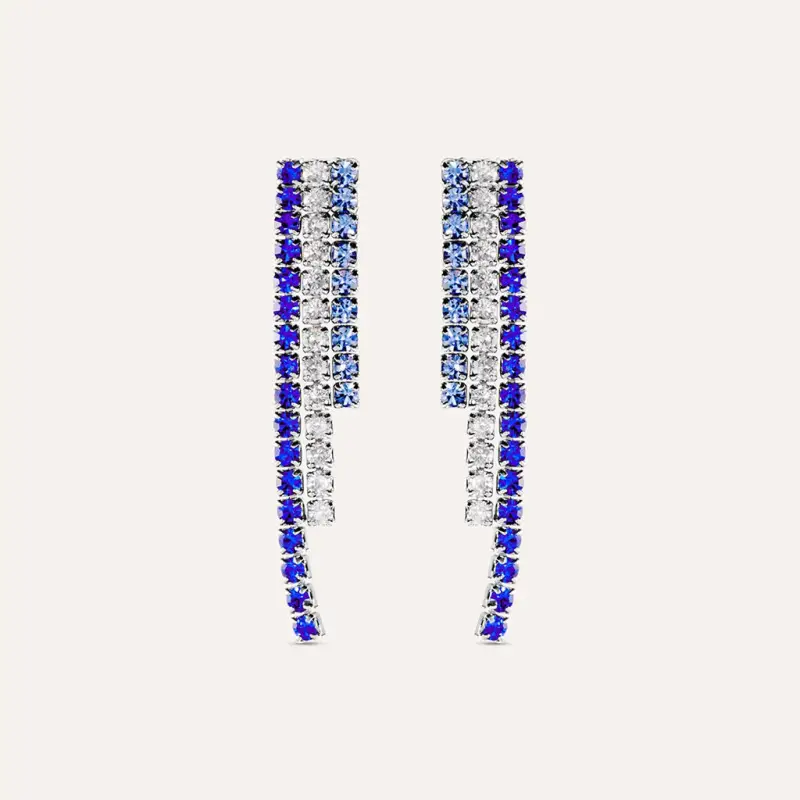 Orecchini Pendenti Tennis Romantic Shine Metallo Cristallo