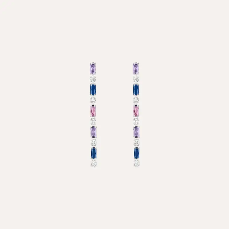 Orecchini Pendenti Tennis Romantic Shine Ottone Cristallo