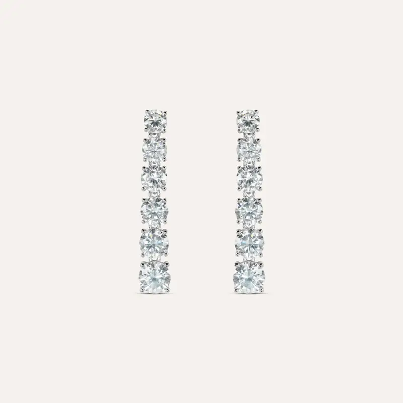 Orecchini Pendenti Tennis Silver Elegance Argento Rodiato Cubic Zirconia