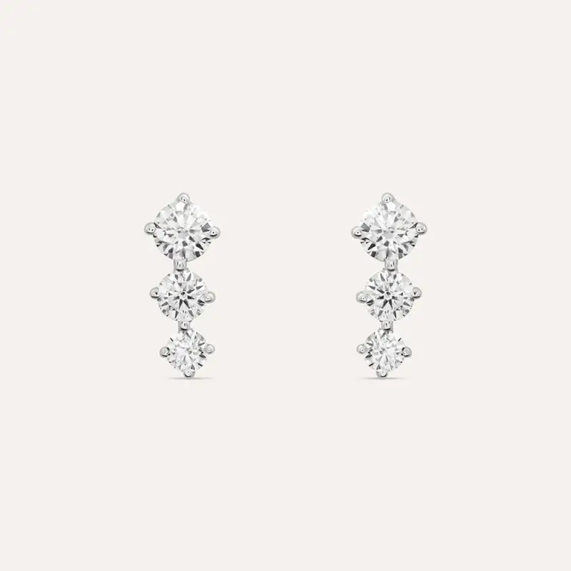 Orecchini Pendenti Trilogy Claire Oro Bianco Cubic Zirconia