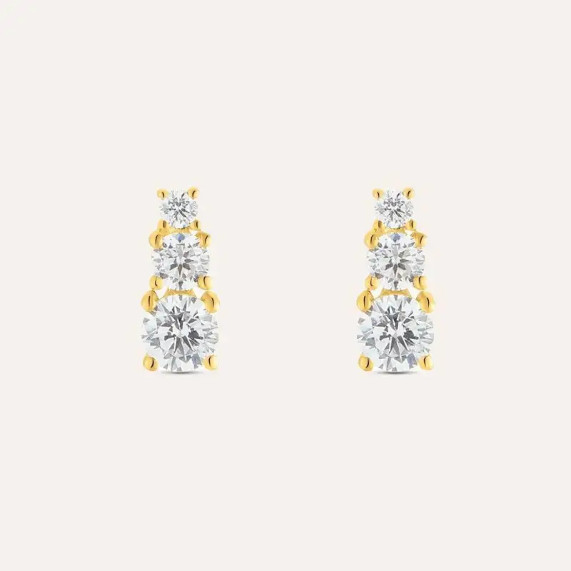 Orecchini Pendenti Trilogy Claire Oro Giallo Cubic Zirconia