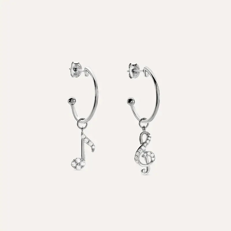 Orecchini Spaiati Silver Moments Argento Rodiato Cubic Zirconia