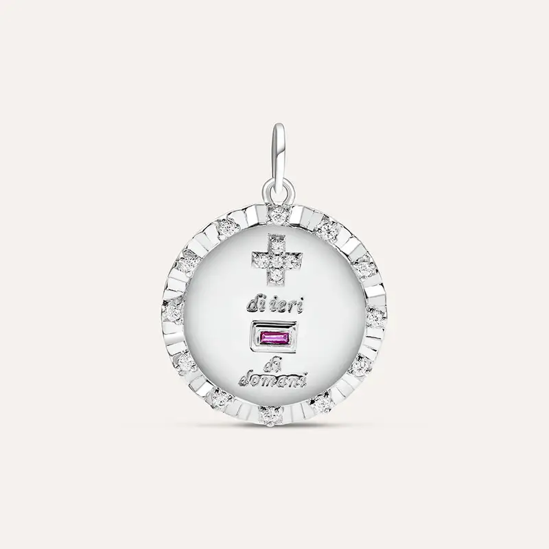 Pendente Love Beats Argento Rodiato Cubic Zirconia