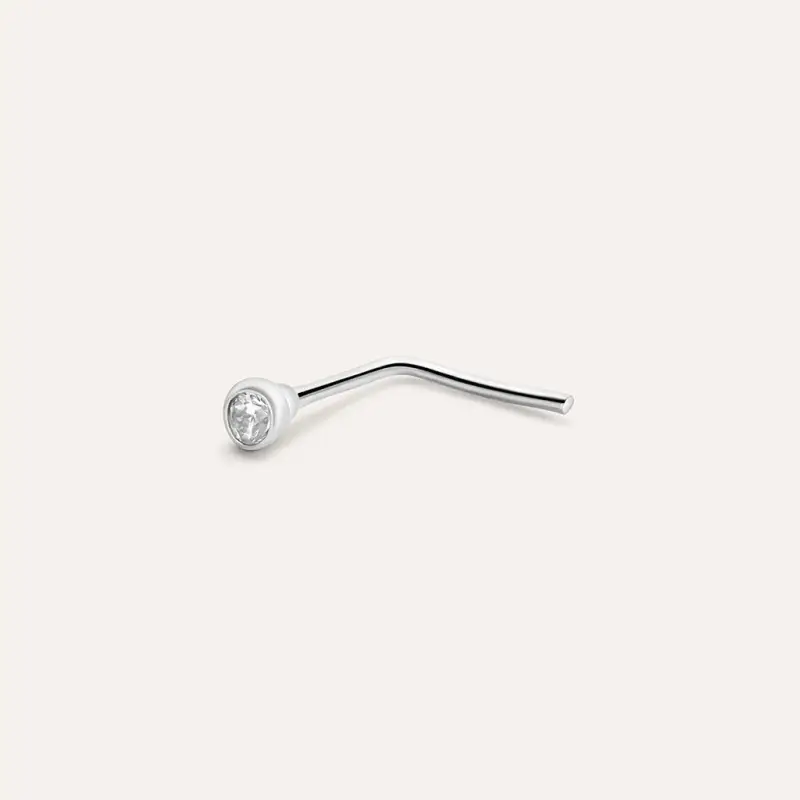 Piercing Naso Punto Luce Bon Ton Oro Bianco Cubic Zirconia