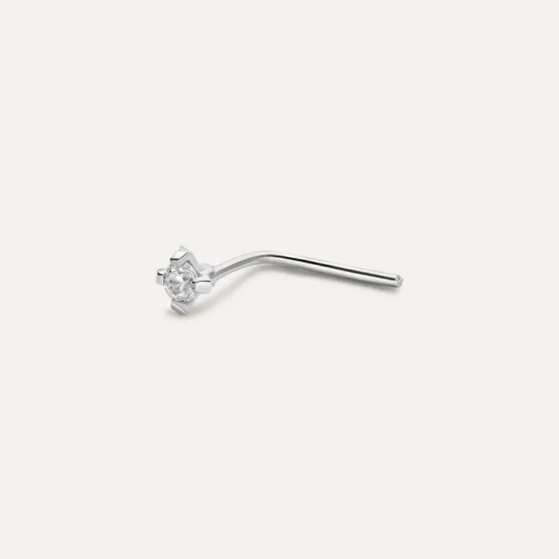 Piercing Naso Punto Luce Bon Ton Oro Bianco Cubic Zirconia