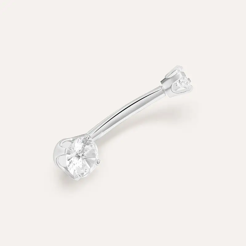 Piercing Ombelico Bon Ton Oro Bianco Cubic Zirconia