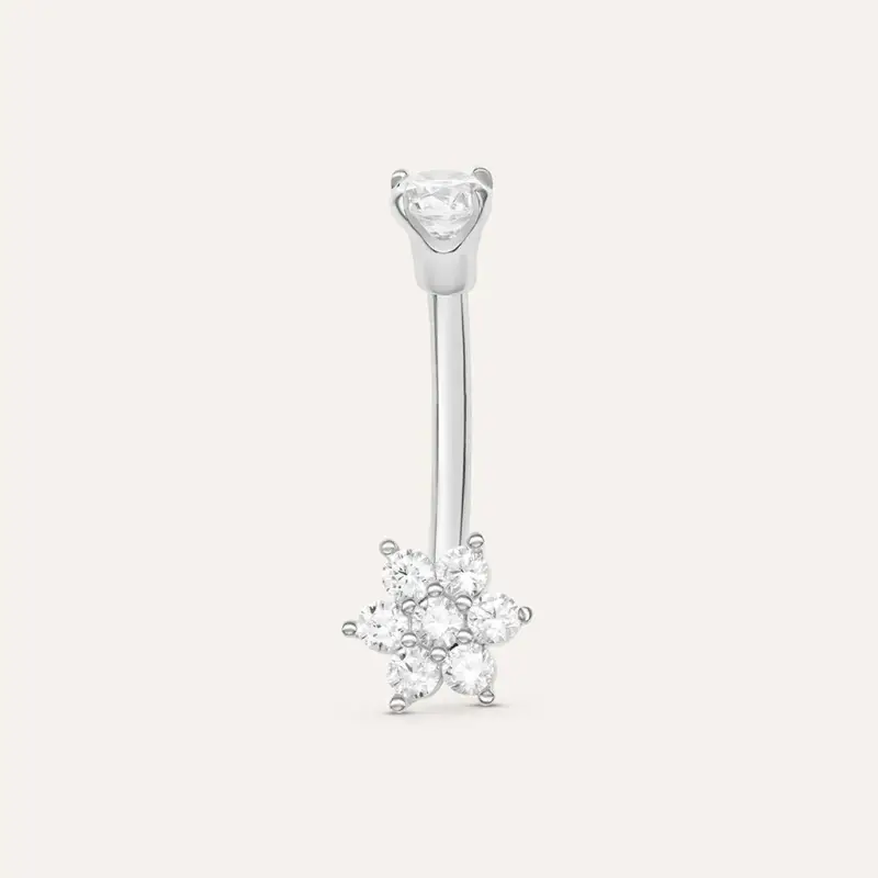 Piercing Ombelico Bon Ton Oro Bianco Cubic Zirconia