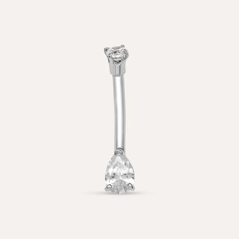 Piercing Ombelico Bon Ton Oro Bianco Cubic Zirconia