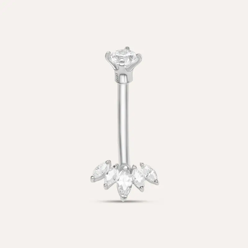 Piercing Ombelico Bon Ton Oro Bianco Cubic Zirconia