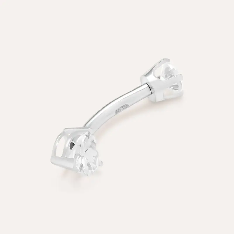 Piercing Ombelico Punto Luce Bon Ton Oro Bianco Cubic Zirconia